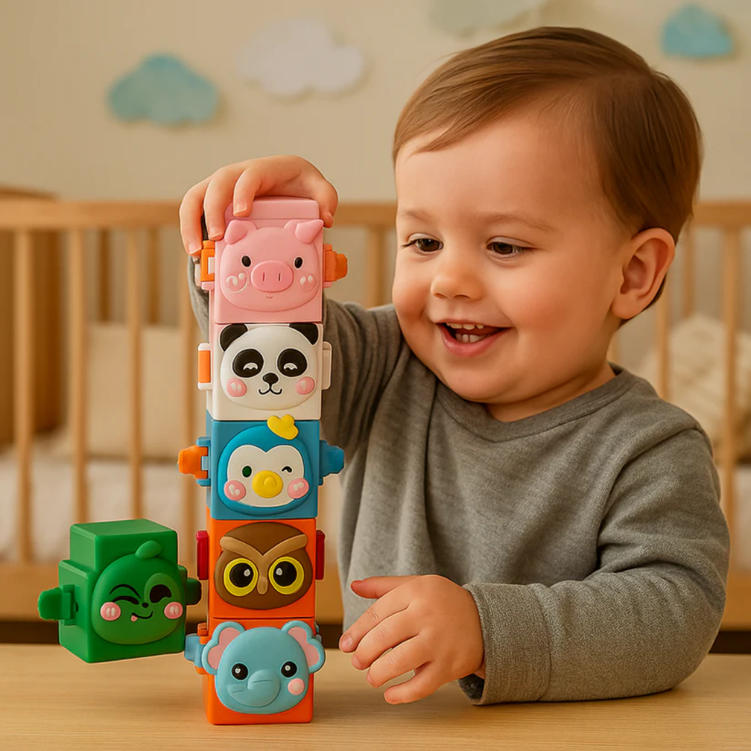 Edukacyjna zabawka Montessori Zwierzęce Klocki